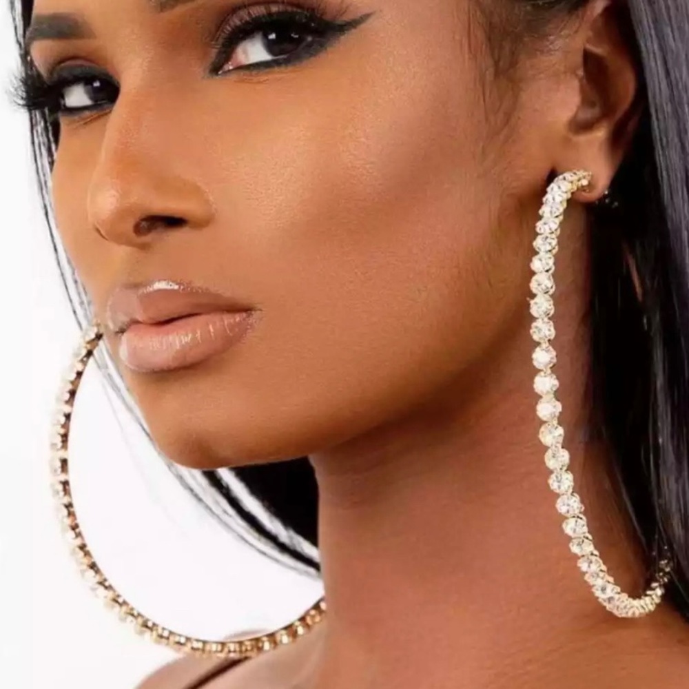 Big Hoop Crystal Earrings